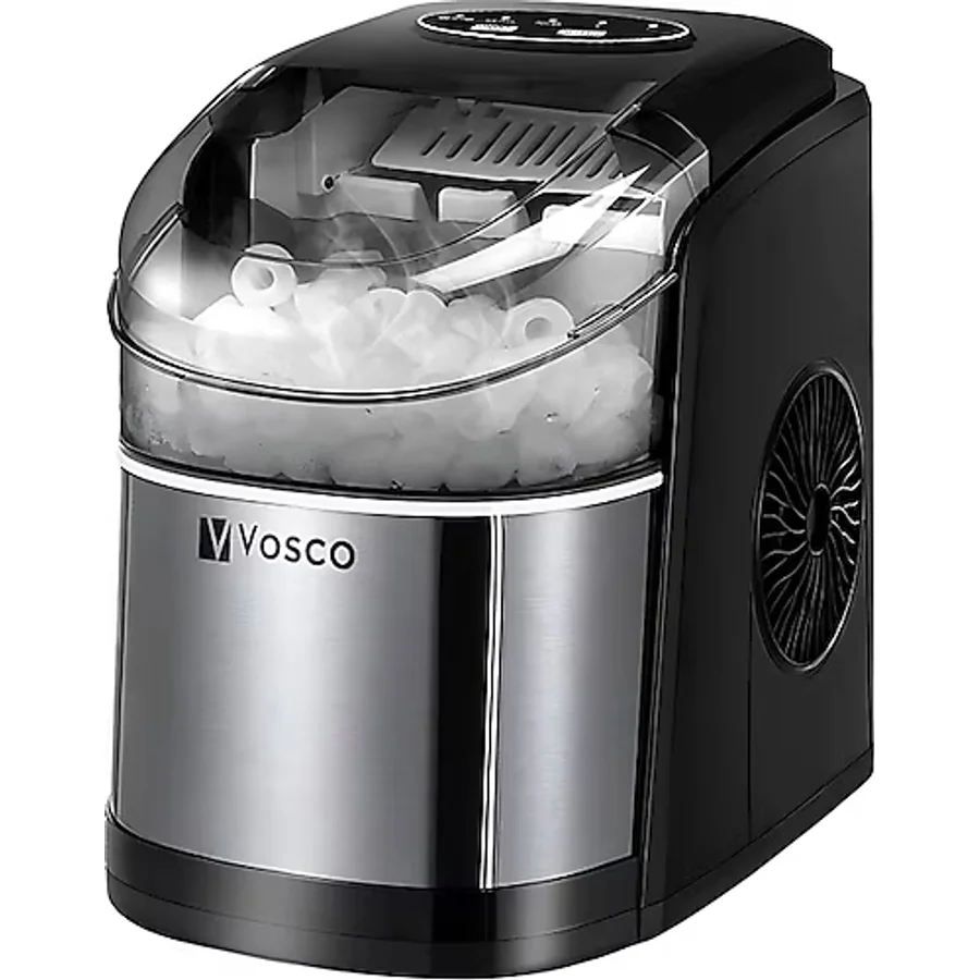 Vosco Set Üstü Buz Makinesi 12 Kg Siyah Güçlü Kompresör ile Hızlı Buz Üretimi