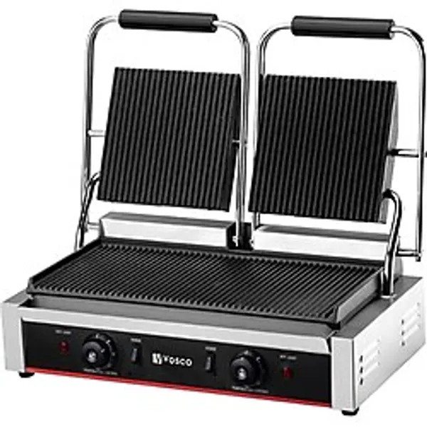 Vosco Vbl-813e Endüstriyel İkili Mega Tost Makinesi - 32 Dilim Kapasiteli, 4400w Profesyonel Döküm Izgara gri