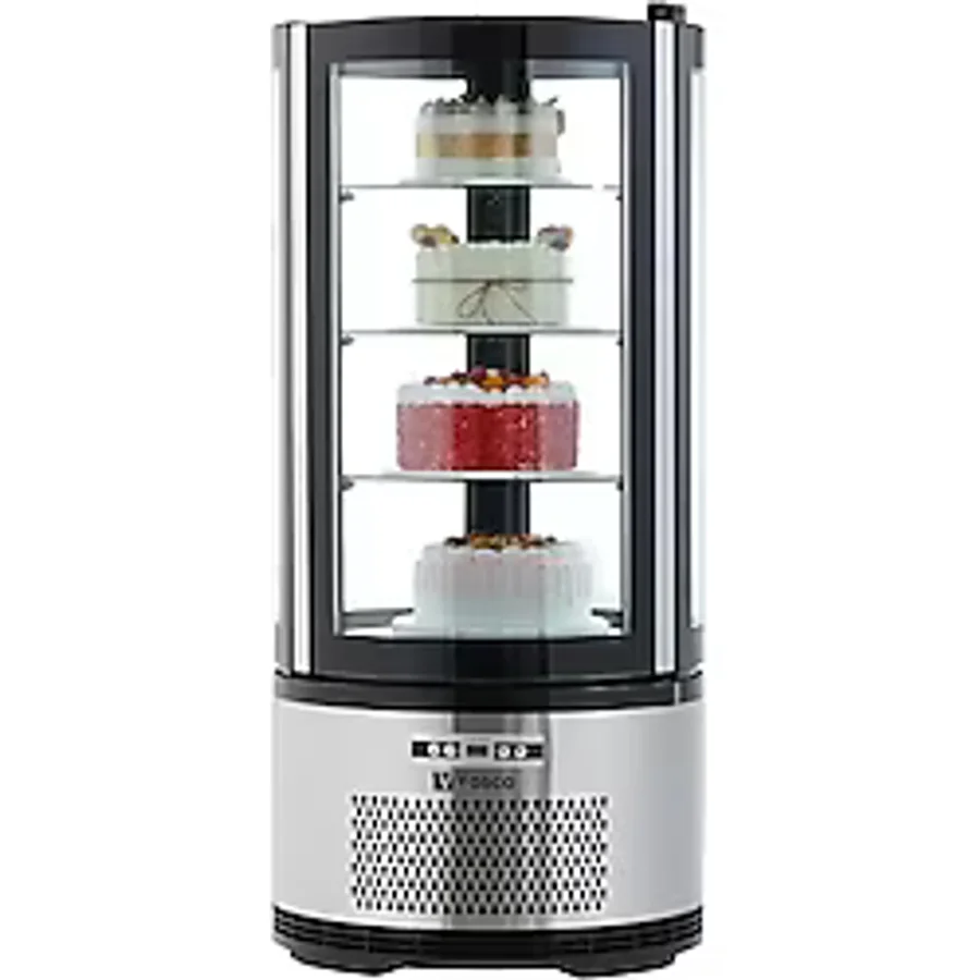 Vosco VFT-100R Dikey Yuvarlak Pasta Teşhir Dolabı, 100 Litre