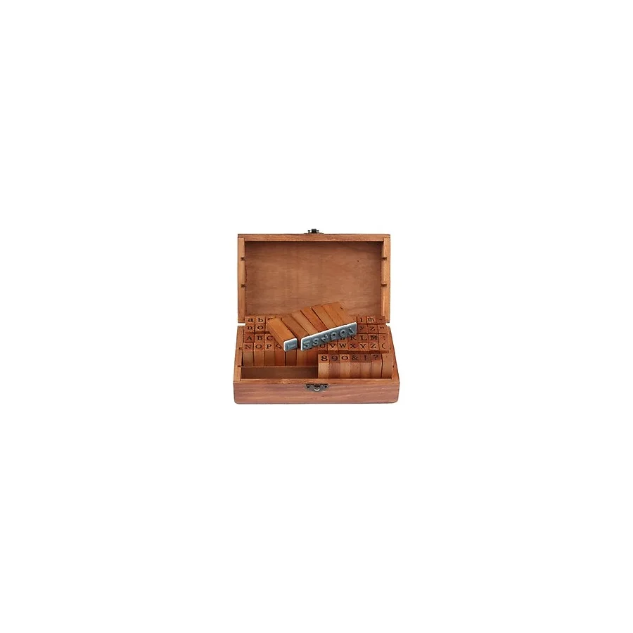 Vox Art Alfabe Damga Seti Ahşap Kutuda 70 Adet 9x12x40 mm Sanatsal Malzeme