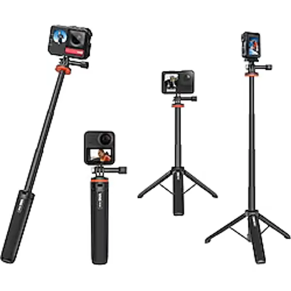 VRIG 20.1 inç Uzatılabilir Mini GoPro Tripod, Taşınabilir Özçekim Sopa Pole Kamera Tripodlar GoPro Max Hero 12 11 10 9/DJI Action 5 Pro 4 3/Insta360 Ace Pro Eylem Kamera Tripod Aksesuarı