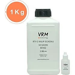 VRM Vernikrecinemarketi Rtv-2 Beyaz Kalıp Silikonu (10 Shore) 1 kg - 1 Adet - 010 - Beyaz