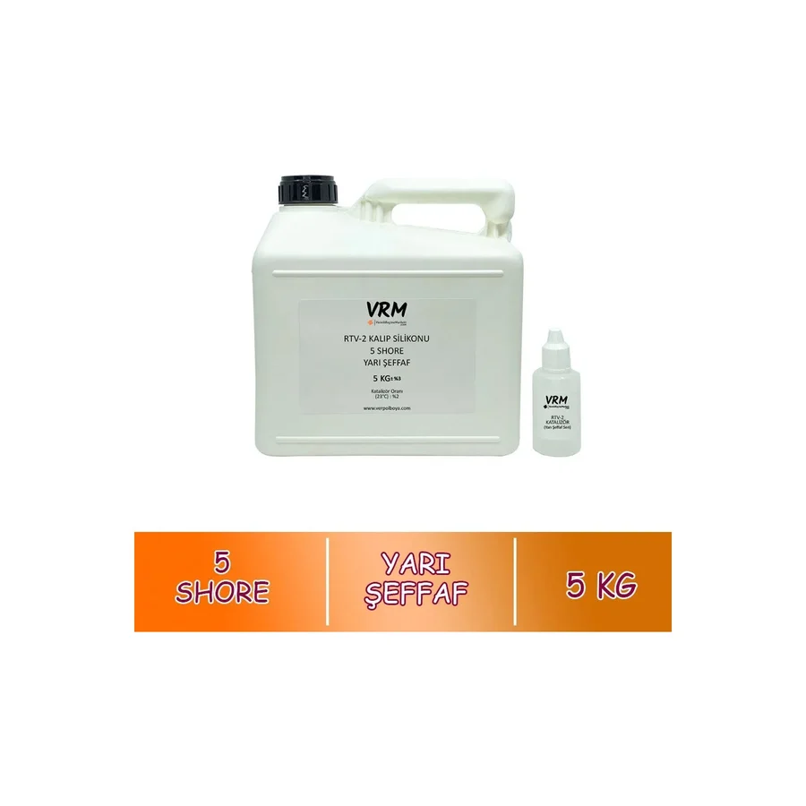 VRM Vernikrecinemarketi Rtv-2 Yarı Şeffaf - Ekstra Yumuşak Kalıp Silikonu - 5 kg