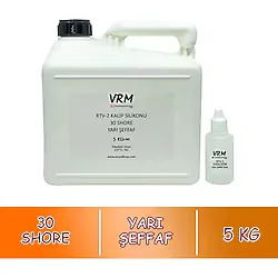 VRM VernikRecineMarketi Rtv-2 Yarı Şeffaf Sert Kalıp Silikonu (30 Shore) 5 Kg