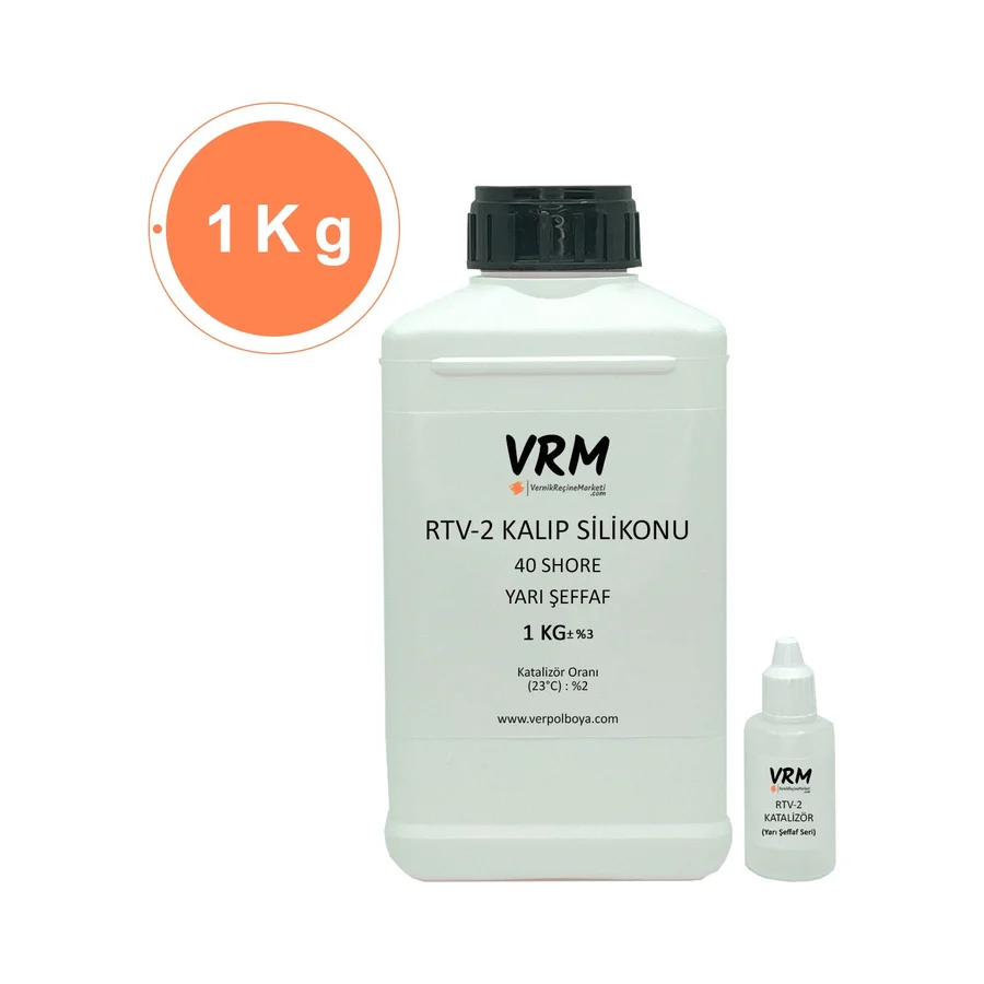 VRM VernikRecineMarketi Rtv-2 Yarı Şeffaf - Sert Kalıp Silikonu (40 Shore) - 1 Kg