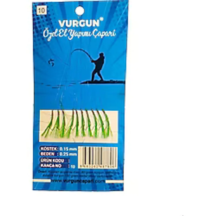 Vurgun 80Gr 10 İğneli Kanca No:10 Yeşil Renk Organze Çapari