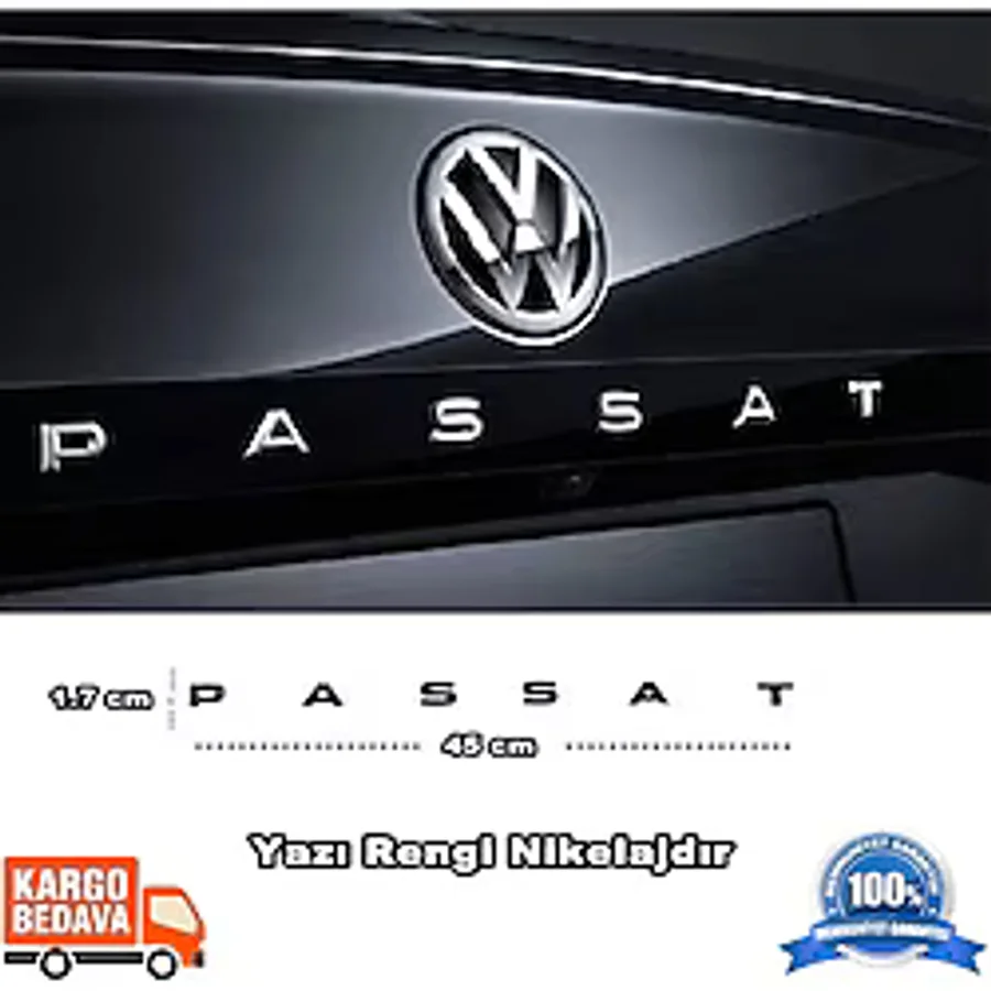 Vw Passat Bagaj Yazısı 45Cm X 1.7Cm Plastik B5-B6-B7-Cc-B8 Uyumlu