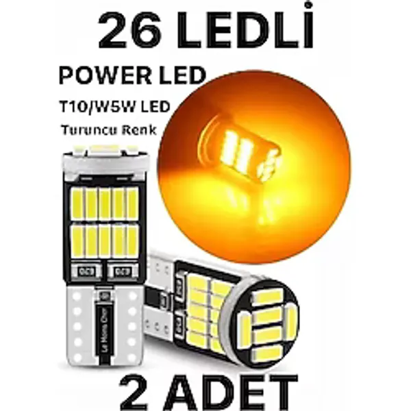 Vw Polo 6r 6c Led Plaka Lambası Ampul Seti T10 26 Led T10 Turuncu Ampul 2 Adet