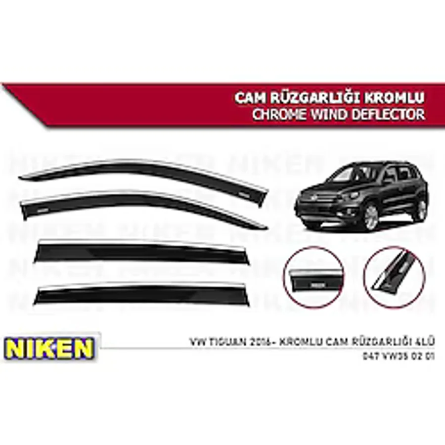 Vw Tiguan Cam Rüzgarlığı Kromlu 2016+ Niken