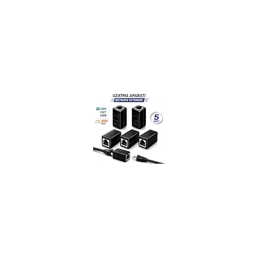 Vwin Internet Kablosu Uzatma Aparatı Cat6 Cat7 Cat8 RJ45 Network Extender 1 GB (5 Adet) - 5 li