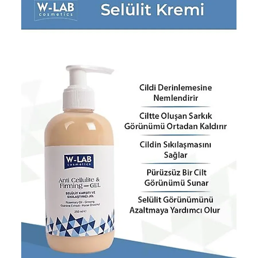 W-Lab Selülit Karşıtı ve Sıkılaştırıcı Jel 250 ML