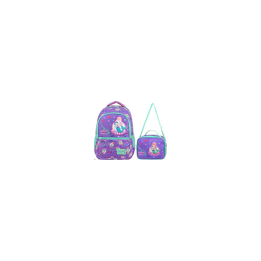 Waddell Deniz Kızı Desenli Beslenme + İlkokul Sırt Çantası