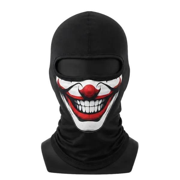 Wak Unisex Palyaço Baskılı Balaklava Maske 1 Adet Tek Beden Viskoz Kask İçi Outdoor Motosiklet Maske