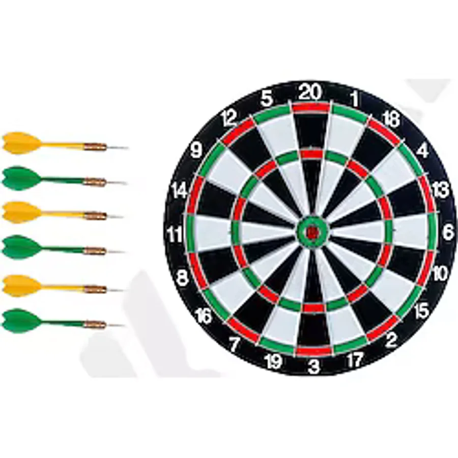 Walke 16inç Dart Tahtası Seti, 6 Çelik-Plastik Dart ile Çift Taraflı Dart Tahtası Oyunu, Oyun Salonları