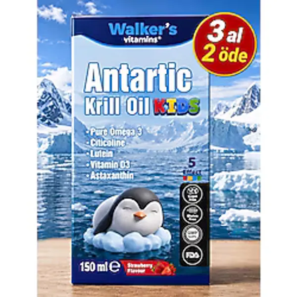 Walker's Vitamins Omega 3- Krill Oil Balık Yağı Omega 3 ,sitikolin Epa, Dha, İçeren Çocuk Şurubu