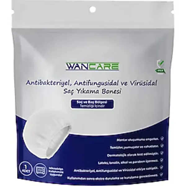 Wancare Antibakteriyel, Antifungusidal ve Virüsidal Saç Yıkama Bonesi 10'lu Paket