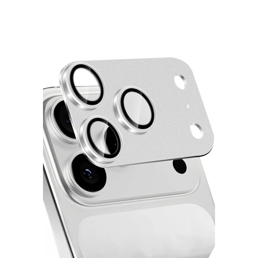 WANNA PROTECT Apple iPhone 17 Pro Max Uyumlu Kamera Lens Koruyucu Metal Çerceveli Tam Kaplar Koruyucu Cam