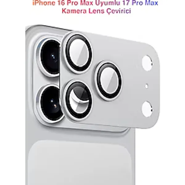 WANNA PROTECT iPhone 16 Pro Max Uyumlu 17 Pro Max Kamera Görünümlü Kamera Koruyucu Dönüştürücü Lens