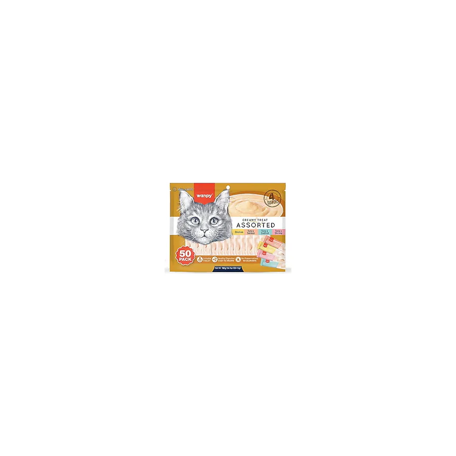 Wanpy Karışık 4 Lezzetli 50x14 gr Krema Kedi Ödül Maması