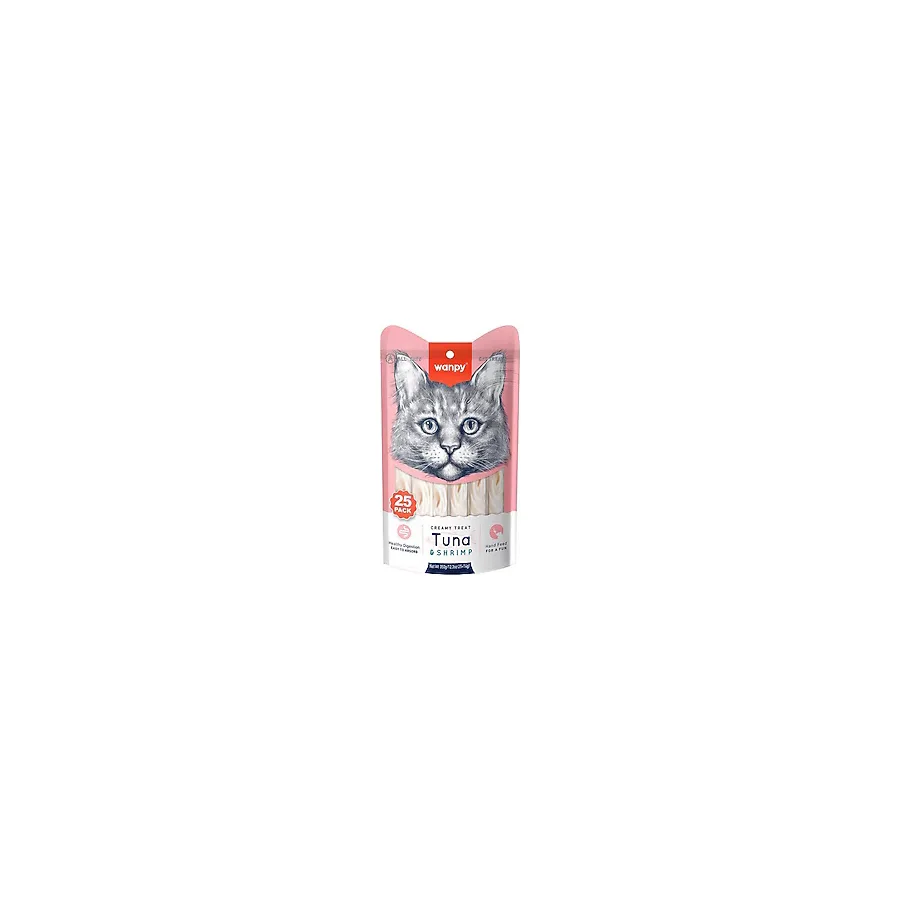 Wanpy Ton Balıklı ve Karidesli 25x14 gr Krema Kedi Ödül Maması
