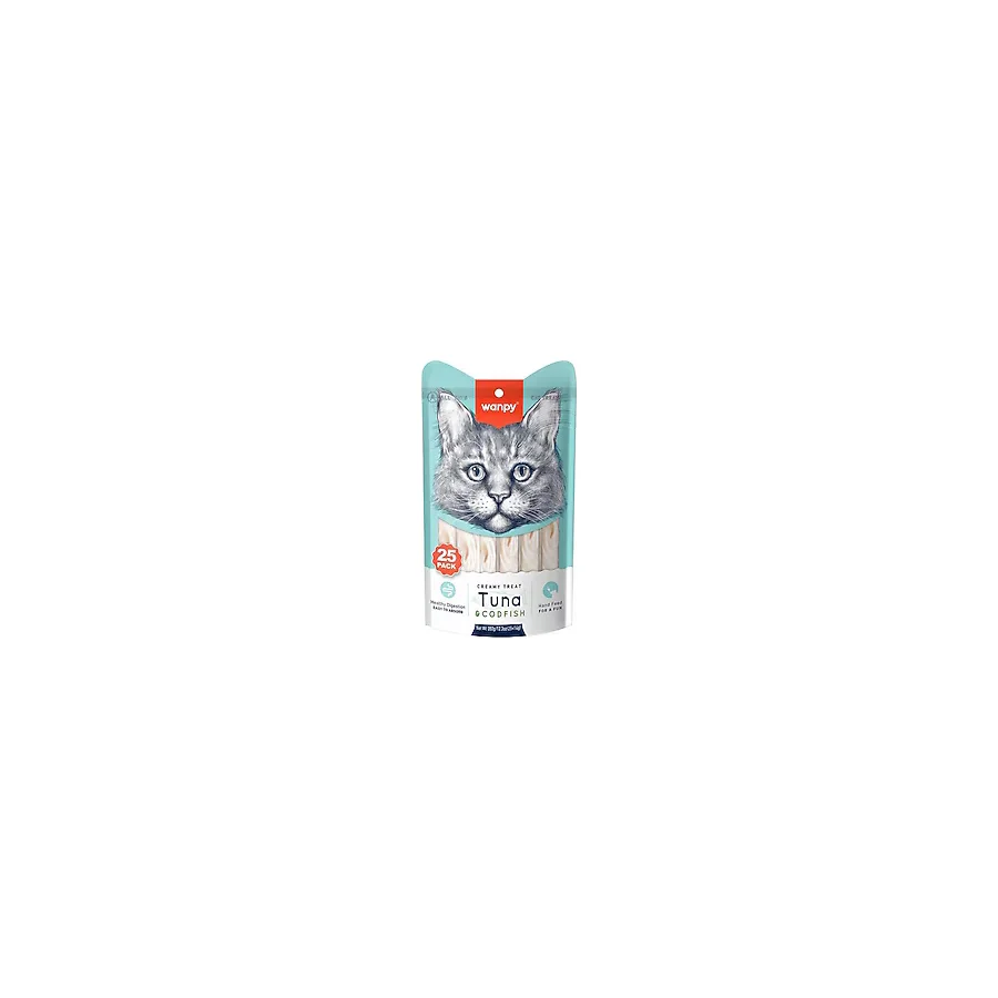 Wanpy Ton Balıklı ve Morina Balıklı 25x14 gr Krema Kedi Ödül Maması