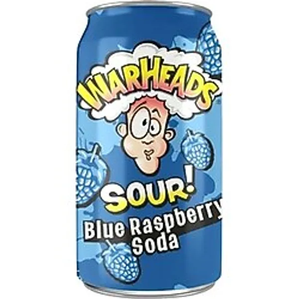 Warheads Sour Blue Raspberry Soda - Ekşi Yaban Mersini Ve Ahududu Aromalı Gazlı İçecek 330Ml