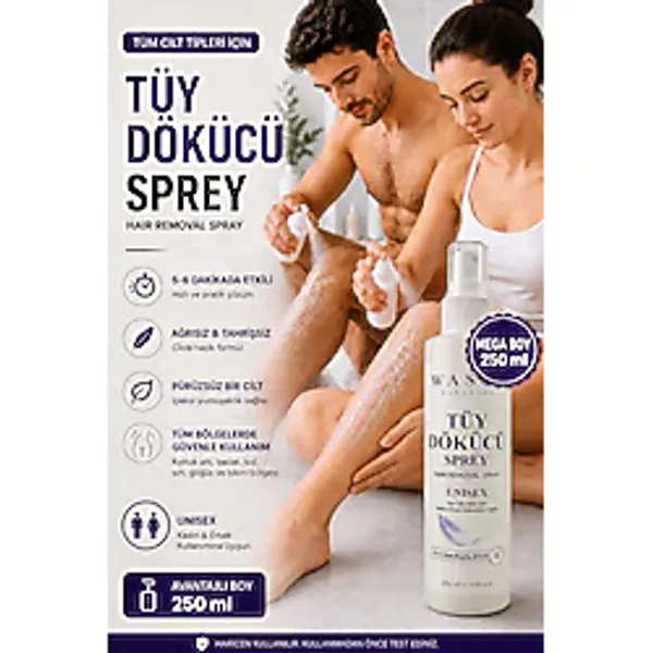 Wasco Elegance Tüy Dökücü Krem Sprey 250 Ml Kadın & Erkek Kullanımına Uygun Pürüzsüz Cilt Bakımı