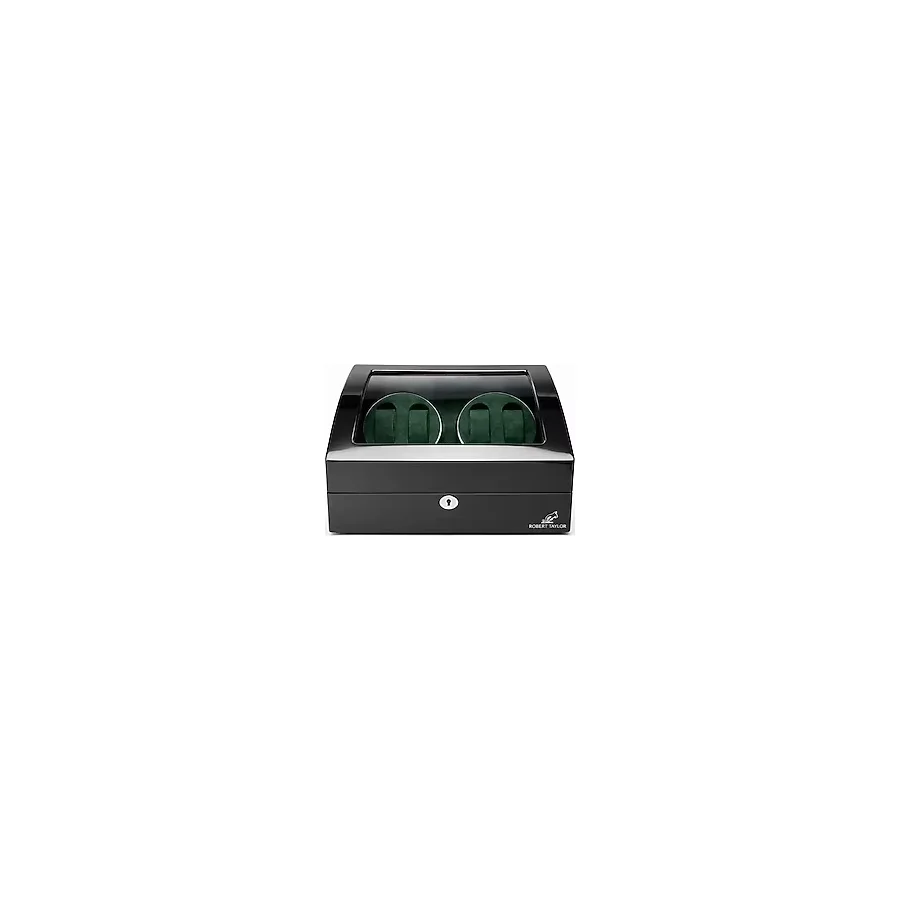 Watch Winder Brooklands Collection 4 Slotlu Ultra Sessiz Otomatik Saat Kurma Kutusu (+6 Muhafaza Alanlı, Piano Siyah & Alcantara Yeşil)