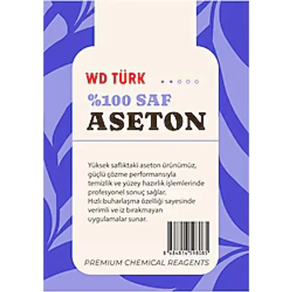 Wd Türk Wd Türk Aseton %100 Saf Premium Kaliteli 1 Lt