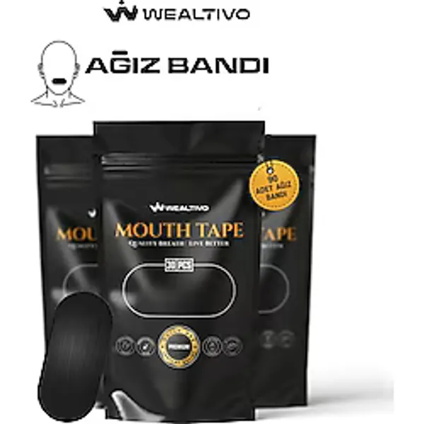 Wealtivo Ağız Bandı 90 Adet, Ağız Kapama Bandı ile Gece Boyunca Konforlu Uyku, Horlamayı Azaltıcı Mouth tape