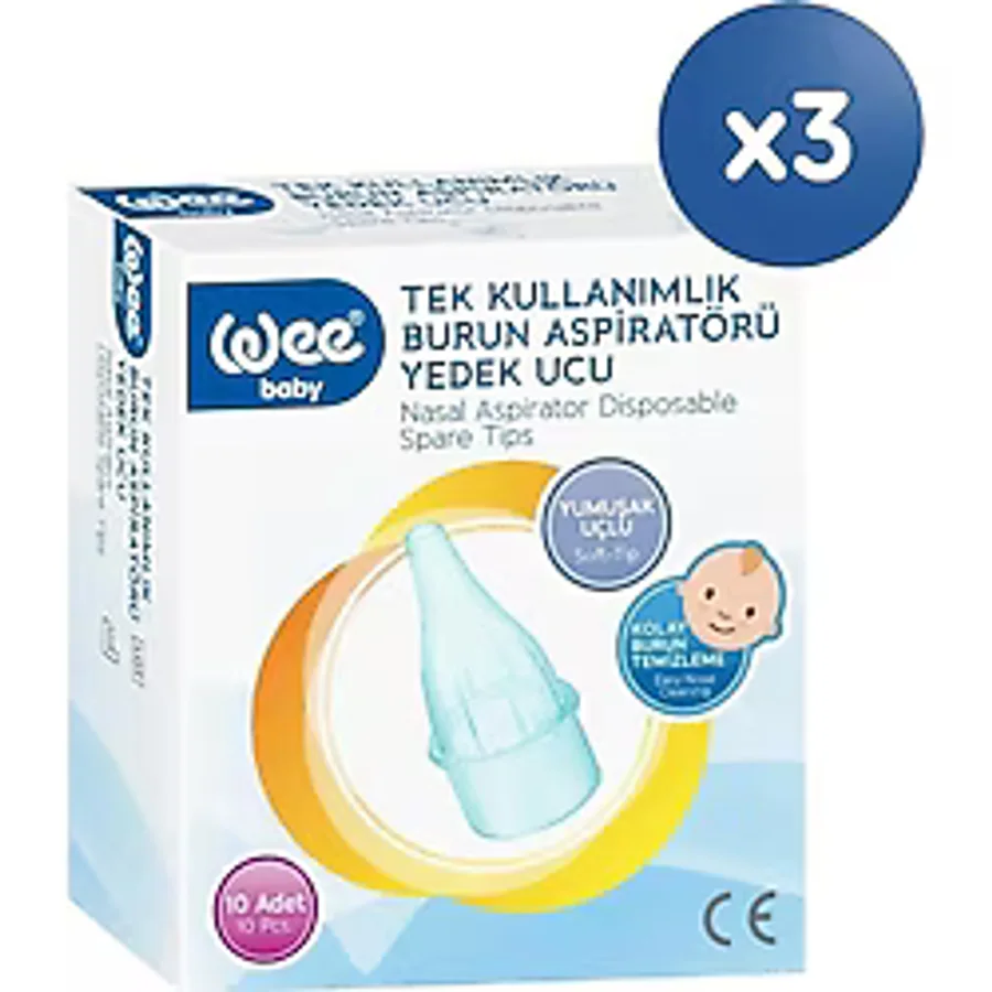 Wee Baby Burun Aspiratörü 10'lu 3 Adet Yedek Uç
