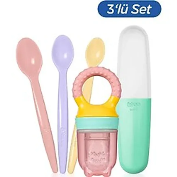 Wee Baby Meyve Süzgeci Ve Mama Kaşığı Beslenme Başlangıç Seti- Kız