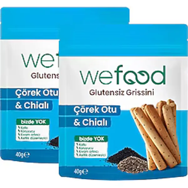 Wefood Glutensiz Grissini Çörek Otu & Chialı (2 x 40 g)