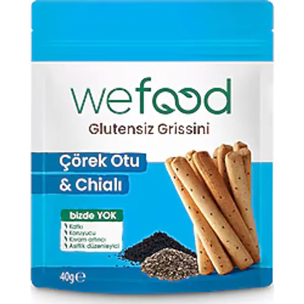 Wefood Glutensiz Grissini Çörek Otu ve Chiali 40 gr