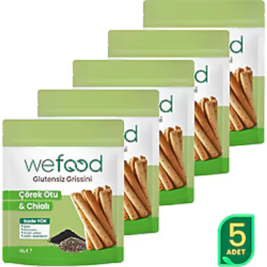 Wefood Glutensiz Grissini Çörekotu & Chia 40 g 5'li