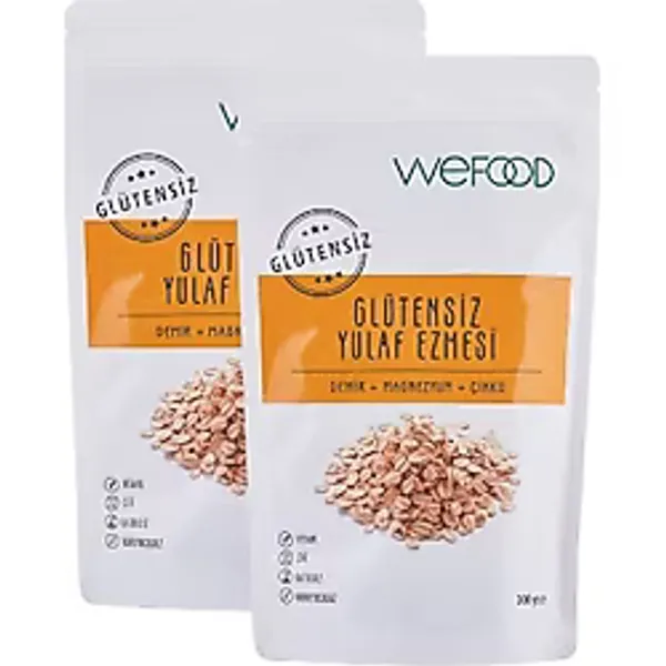 Wefood Glütensiz Yulaf Ezmesi 300 gr 2'li Sade İçerikli Sağlıklı Kahvaltılık Gevrek
