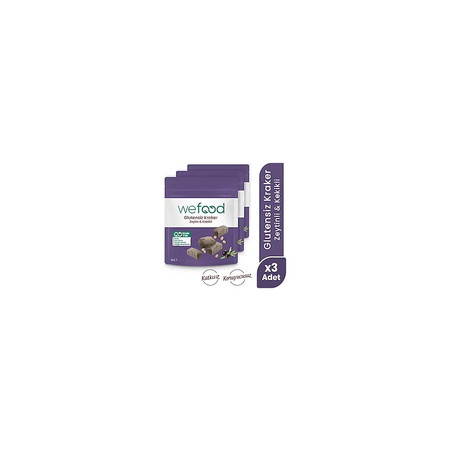 Wefood Glutensiz Zeytinli & Kekikli Kraker 40 g 3'lü