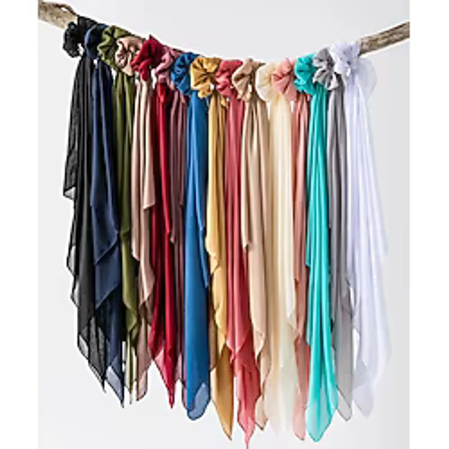 Wega Moda Düz Tülbent Kadın 100X100 Cm Tülbent Yazma - 15 Karışık Renk - Günlük Ve Dağıtmalık Kullanıma Uygun