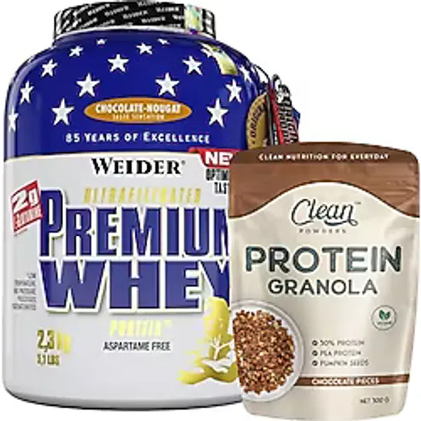 Weider Premium Whey Protein Tozu 2300 Gr + Clean Powders Protein Granola Kombinasyonu Aromasız