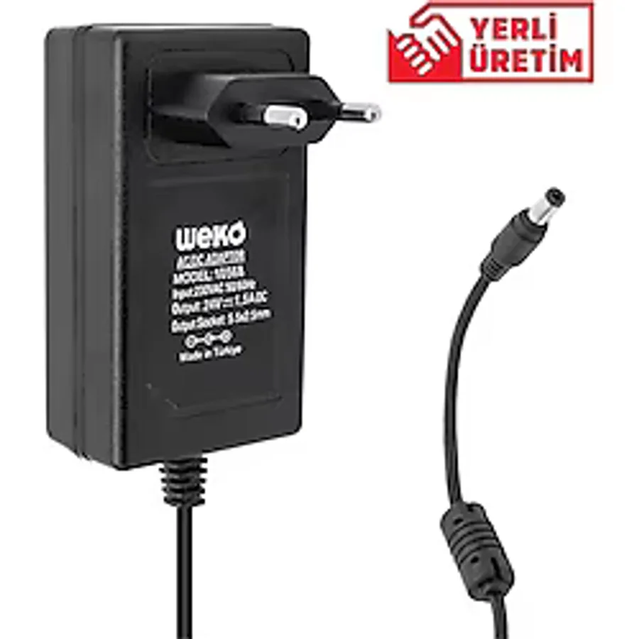 WEKO 24 Volt 1.5 Amper 36 Watt Plastik Kasa Priz Tipi Adaptör (5.5x2.5 Uçlu)