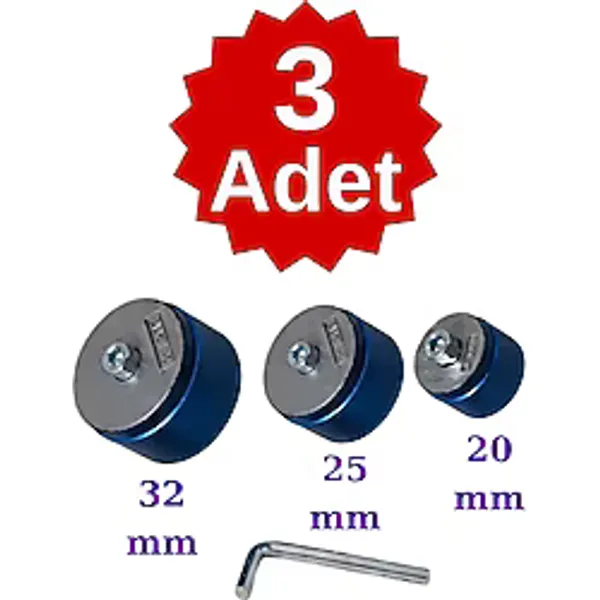 Welder Pprc Plastik Boru Kaynak Makinesi Pafta, Lokma Takımı 20, 25, 32 Mm (Mavi Teflon)