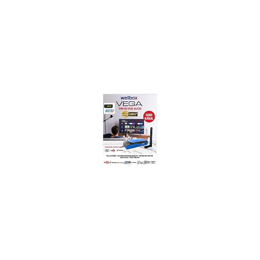 wellbox Çanaklı Çanaksız Wifi Anten Dahil Sinema Dizi Youtube Tiktok Dahil Full HD Uydu Alıcısı Free İp Tv