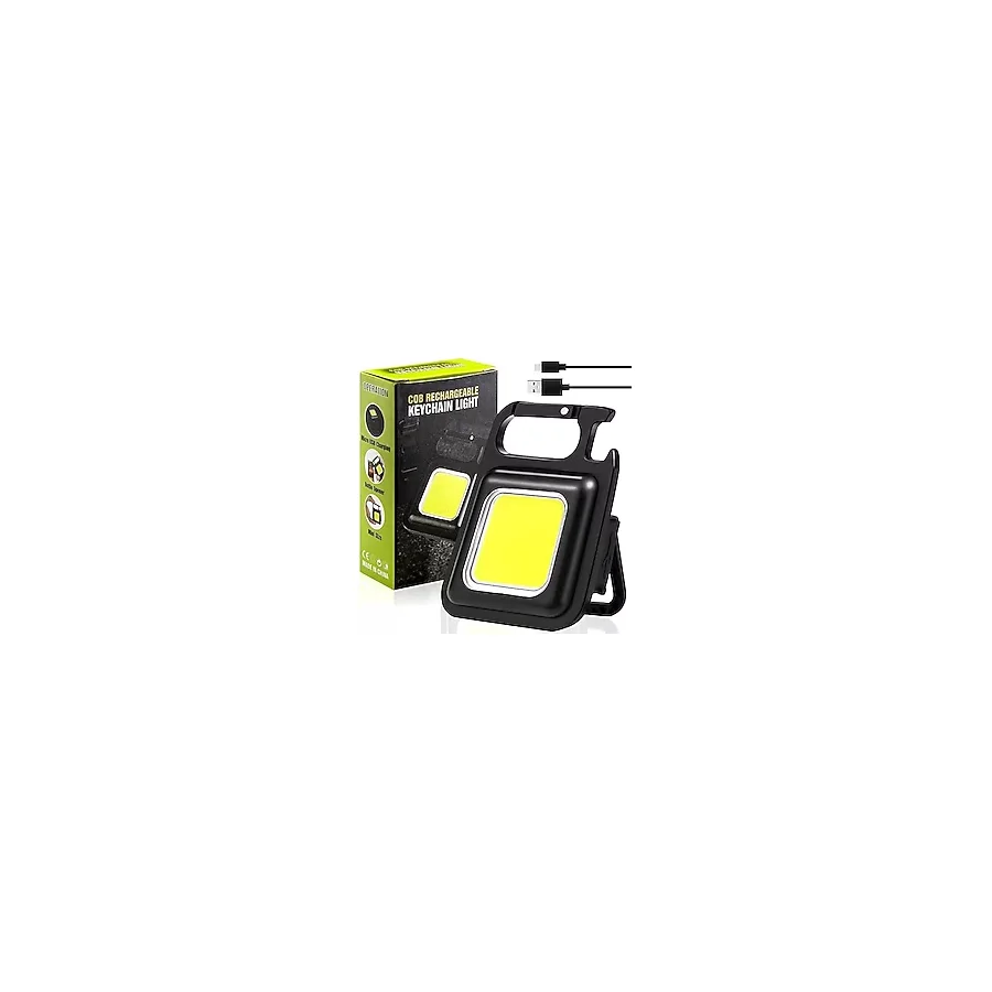 WellHise Mini Taşınabilir Led Çok Fonksiyonlu Fener, Yüksek Lümen, COB Anahtarlık, Dış Mekan İçin Şarj Edilebilir Acil Durum Işığı, Mini Kamp Feneri