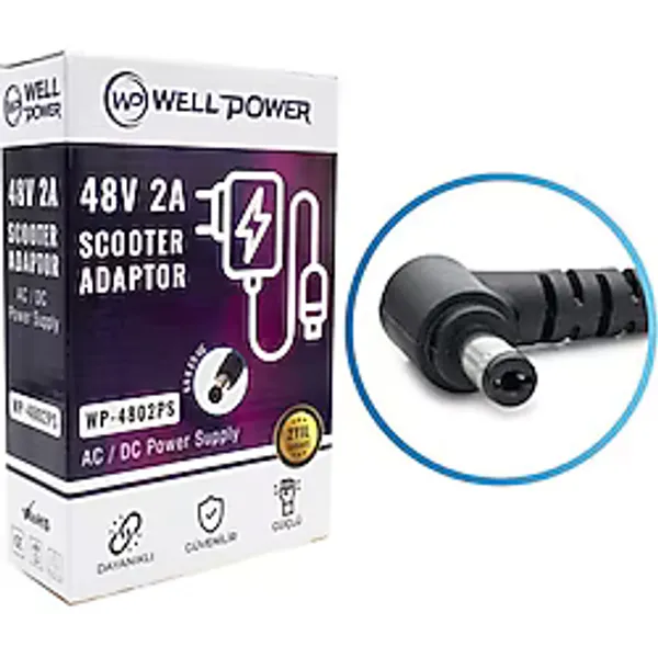 Wellpower 48 Volt 2 Amper Scooter Hoverboard Şarj Adaptörü WP-4802PS