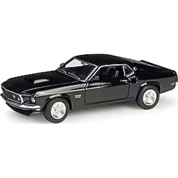 Welly Koleksiyon 1 / 24 Ölçek 1969 Ford Mustang Boss 429 Siyah Arazi Aracı Model Metal Araba
