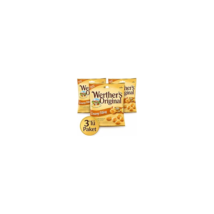 Werther's Original Karamel Kreması Dolgulu Şekerleme (Creamy Filling) 125 Gr X 3 Adet
