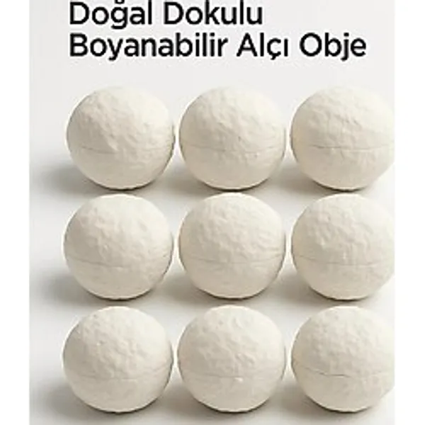 Wesank 9'lu Doğal Dokulu Boyanabilir Alçı Obje - Hobi & Sanat Aktiviteleri İçin