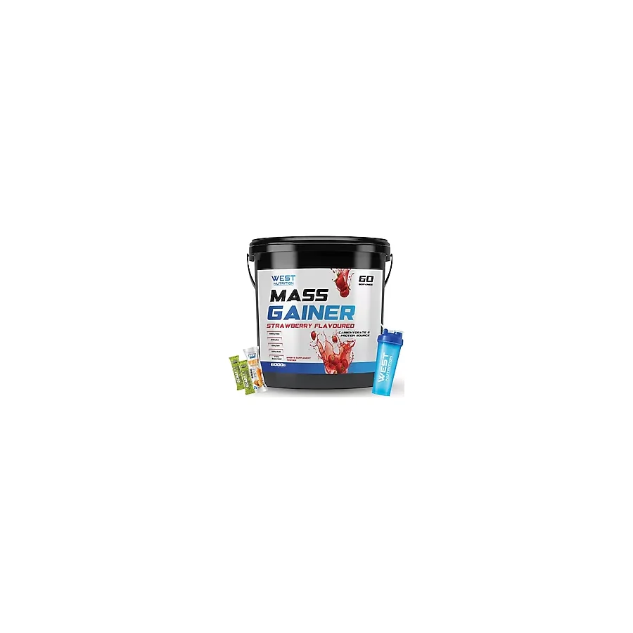 West Nutrition Mass Gainer Karbonhidrat Tozu 6 Kg Çilek Shaker