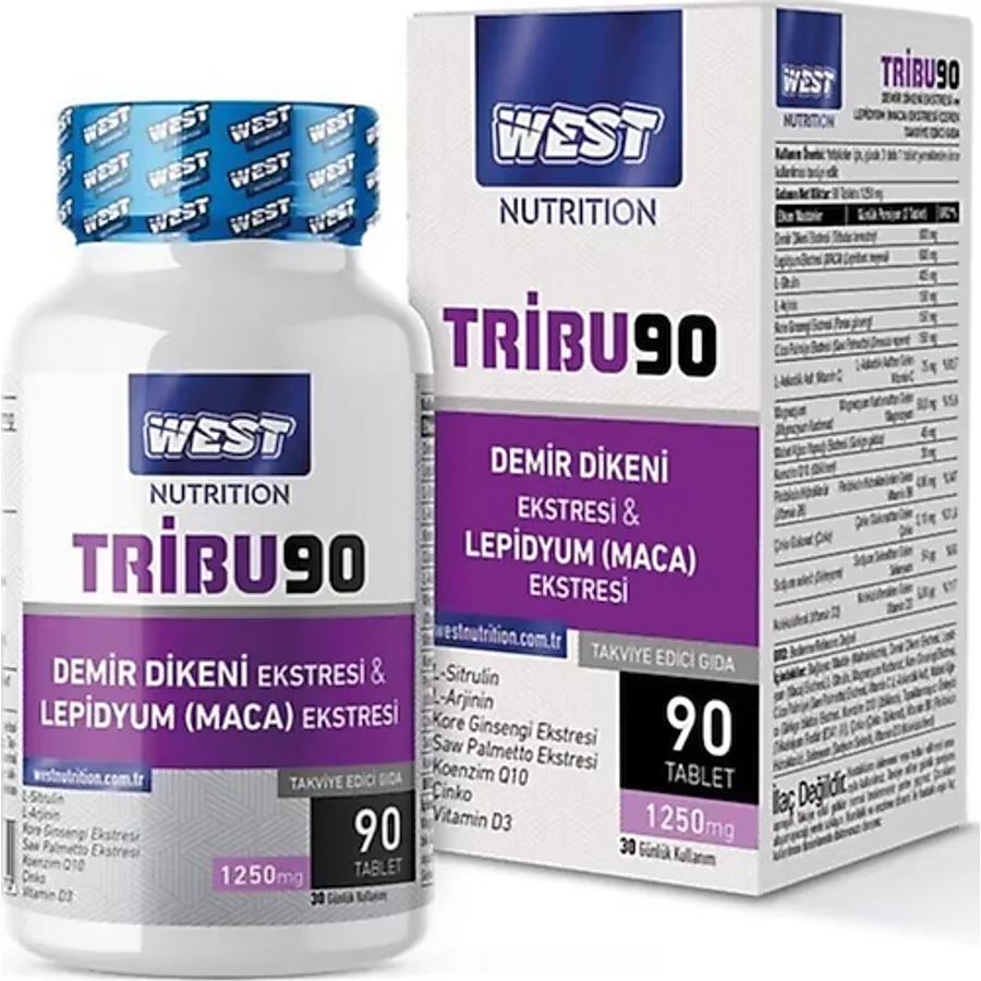 West Nutrition Tribu90 Tribulus Terrestris & Lepidyum (Maca) Ekstresi 90 Tablet