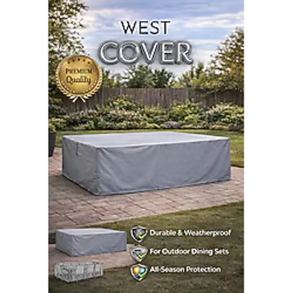 WestCover Bahçe Sandalyesi,Masası Mobilya Koruma Örtüsü,Su geçirmez Brandası Premium Kalite 260x160cm Gri